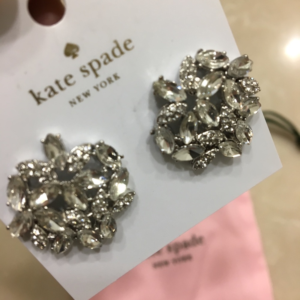 NWT Kate Spade Crystal Ivy Statement Earrings - Picture 3 of 8